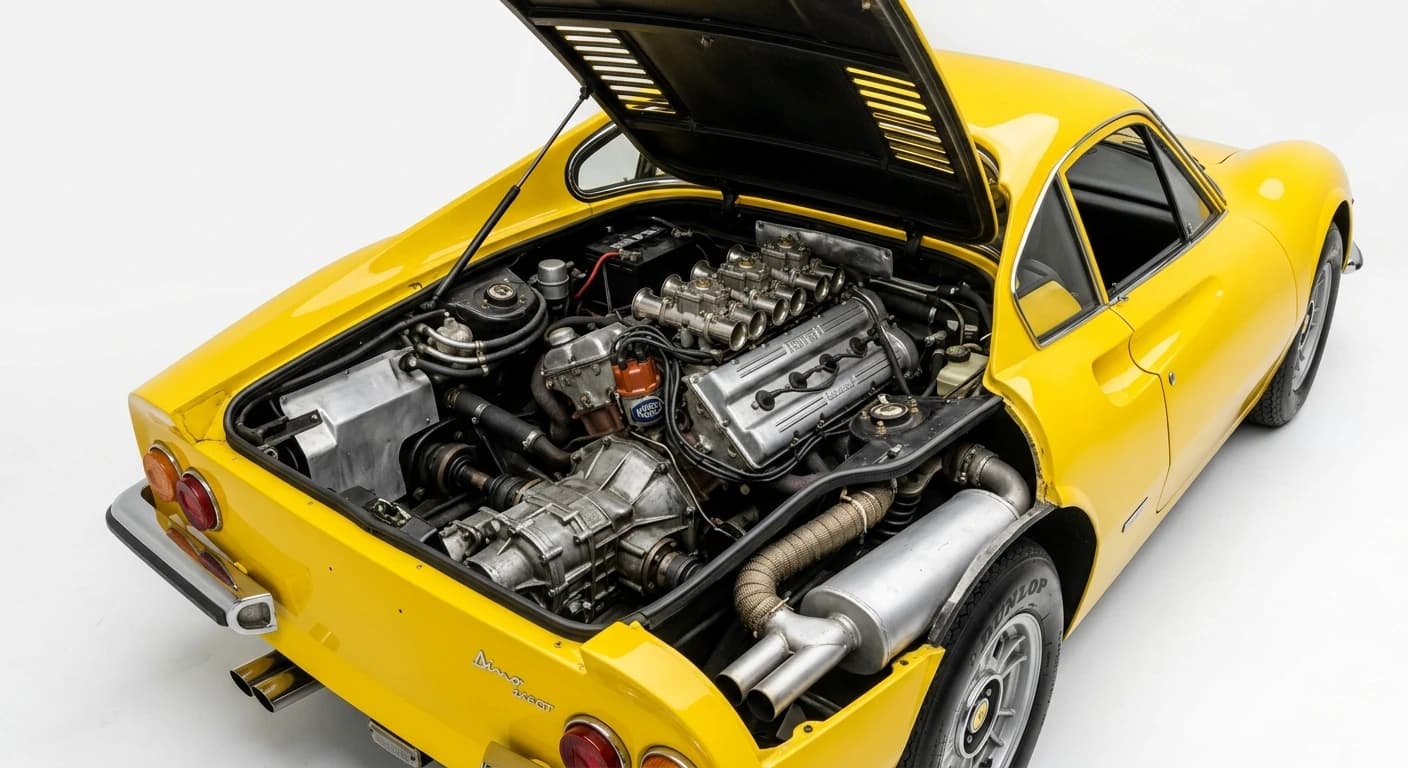 Ferrari Dino 246 GT 1969 - Engine Bay view