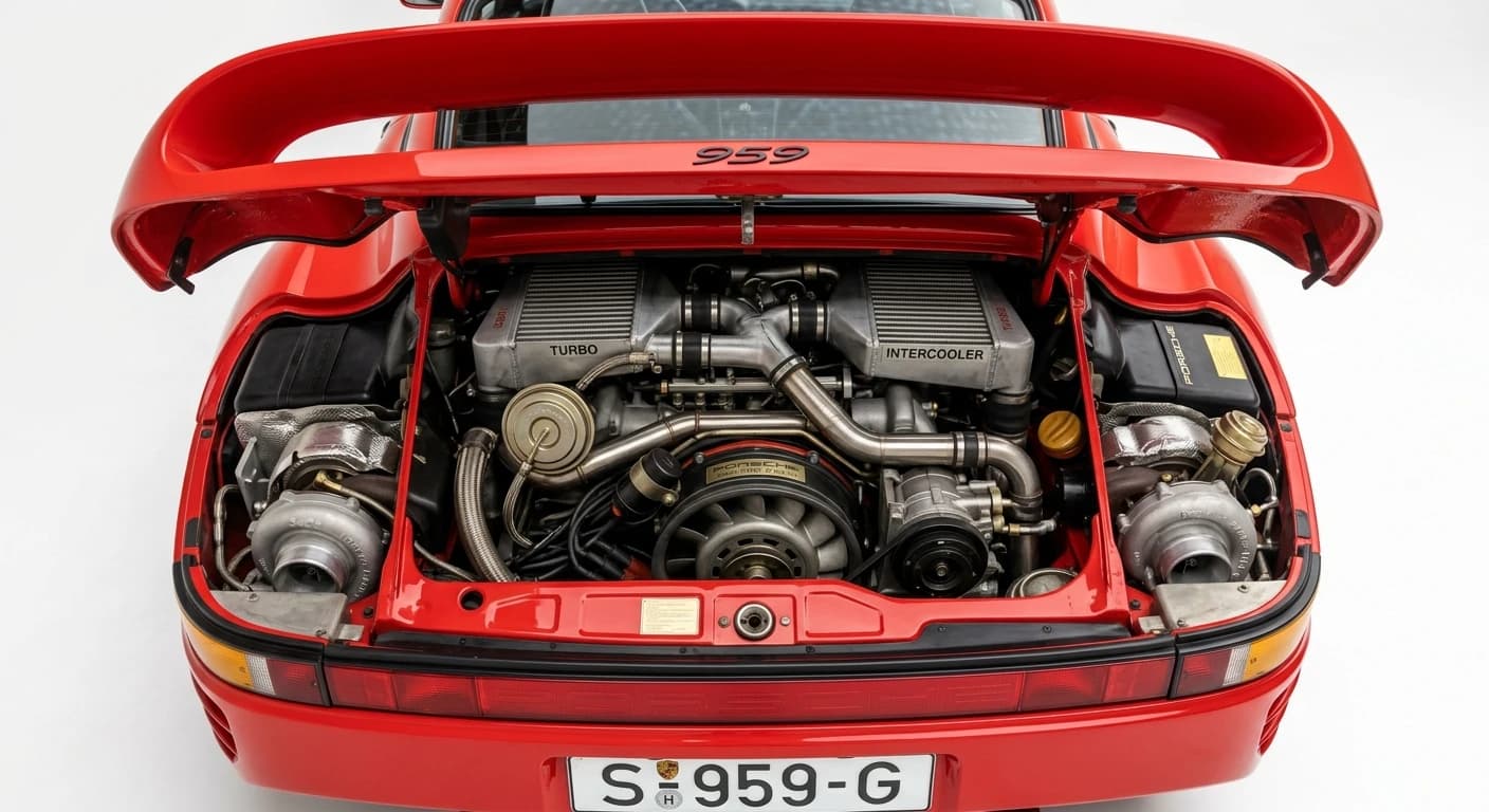 Porsche 959 1986 - Engine Bay view